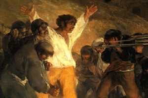 Per rendere la differenza: particolare del Tre maggio di Goya. (Quando la pittura era ancora eloquente)